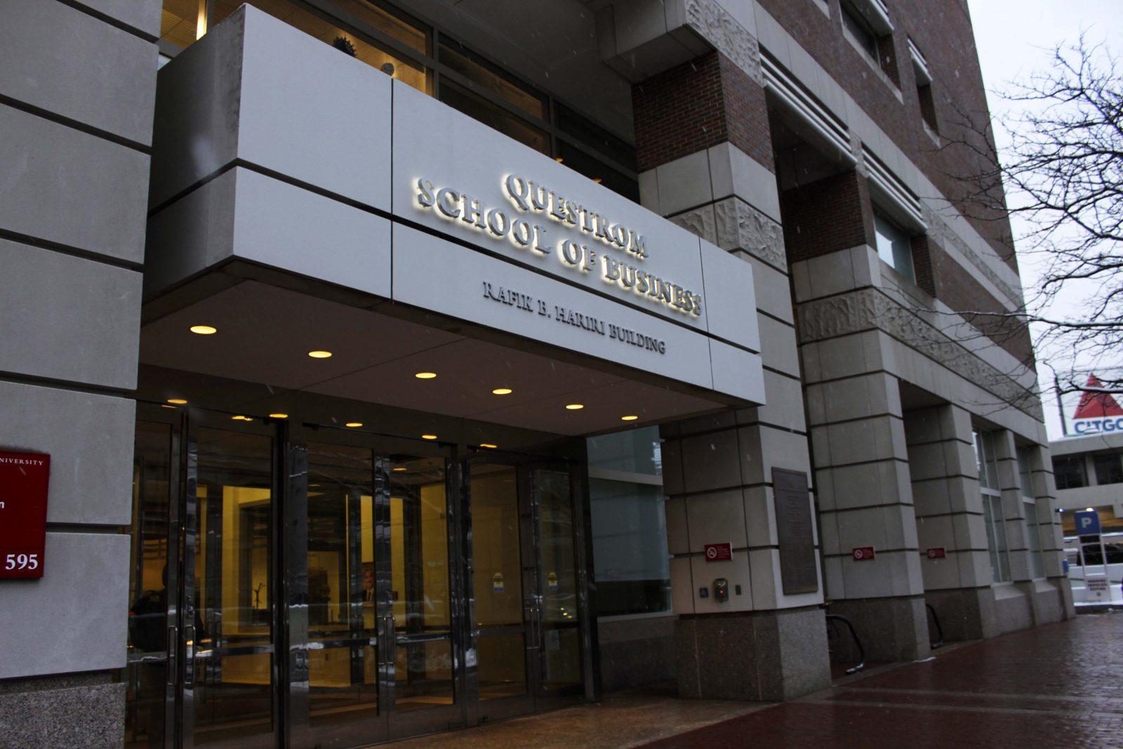 Boston University’s Questrom School of Business. The Human Resources Policy Institute at BU announced Feb. 14 that it was awarding $40,000 in grants for research into modern issues in the workplace. RACHEL SHARPLES/ DAILY FREE PRESS STAFF 