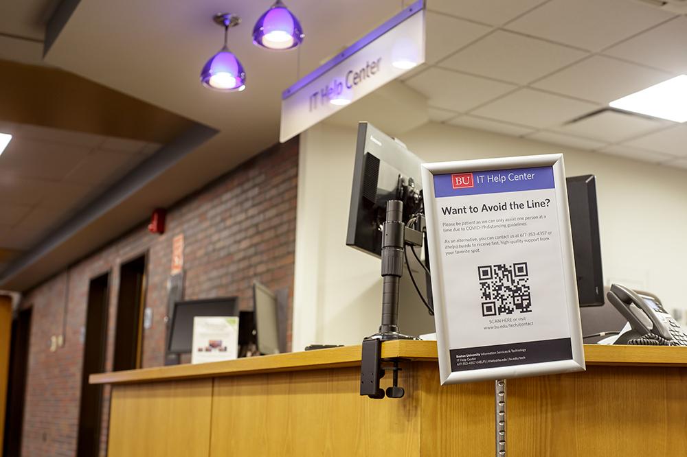 The IT Help Center in Mugar Memorial Library.