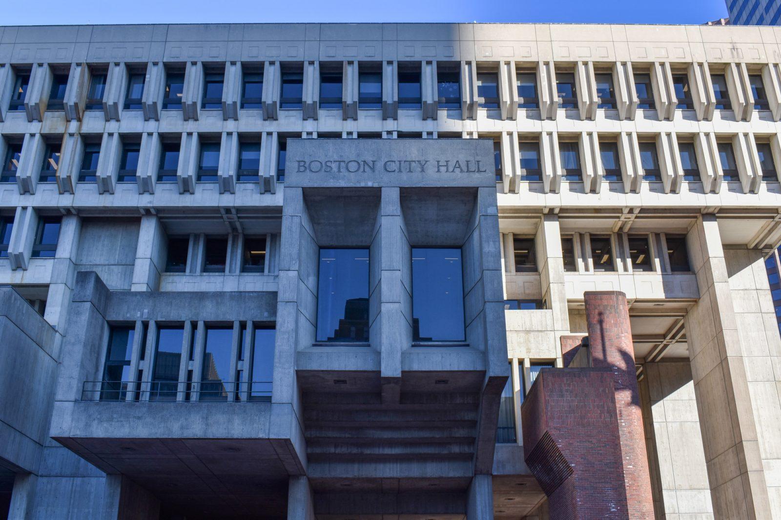 Boston City Hall. During the meeting Wednesday, councilors approved wage increase and sick leave adjustments to the Boston Police Department Forensic Group’s union contract. AVA RUBIN/DFP PHOTOGRAPHER 