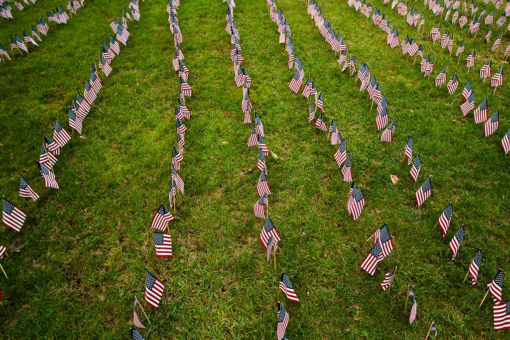 Flag memorial for 9/11