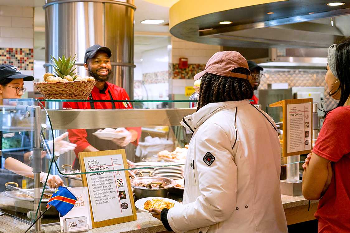 African Diaspora Cultural Dinner in the Warren Towers Dining Hall featured foods such as Zobo and the hibiscus drink Mandazi Tuesday night. SERENA YU/ DAILY FREE PRESS STAFF