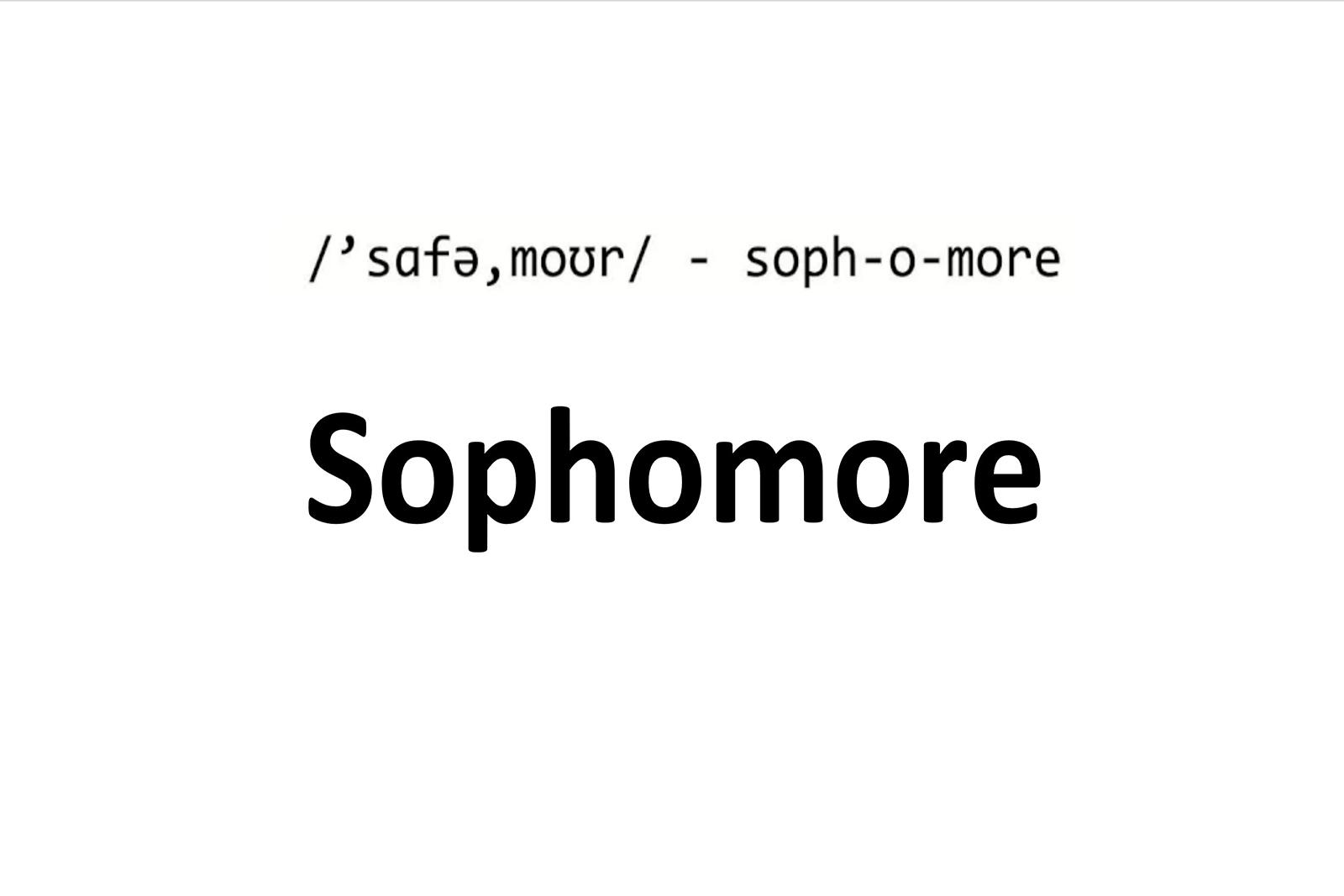 The word “sophomore.” The term comes from the Greek words “sophos,” meaning clever or wise, and “moros,” meaning foolish. ILLUSTRATION BY BAILEY SHEN/ DAILY FREE PRESS STAFF