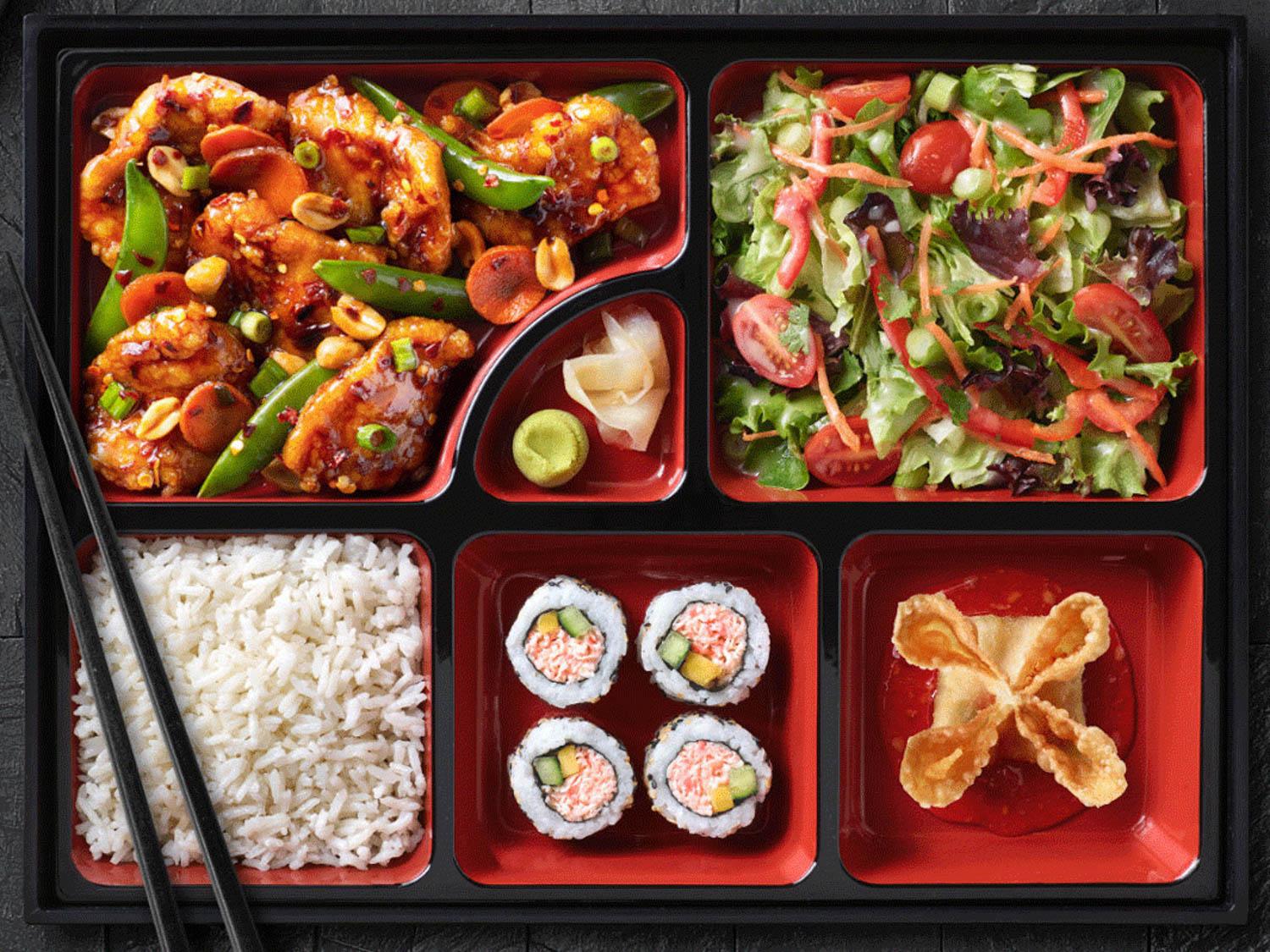 A bento box. Yvonne writes about how the portable Japanese meal boxes are an expression of love. COURTESY OF PEI WEI VIA SOCIETY19