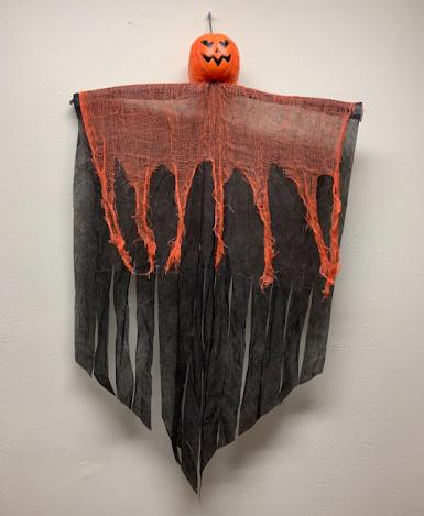 jack-o'-lantern on a wall