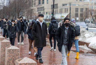 Students walking