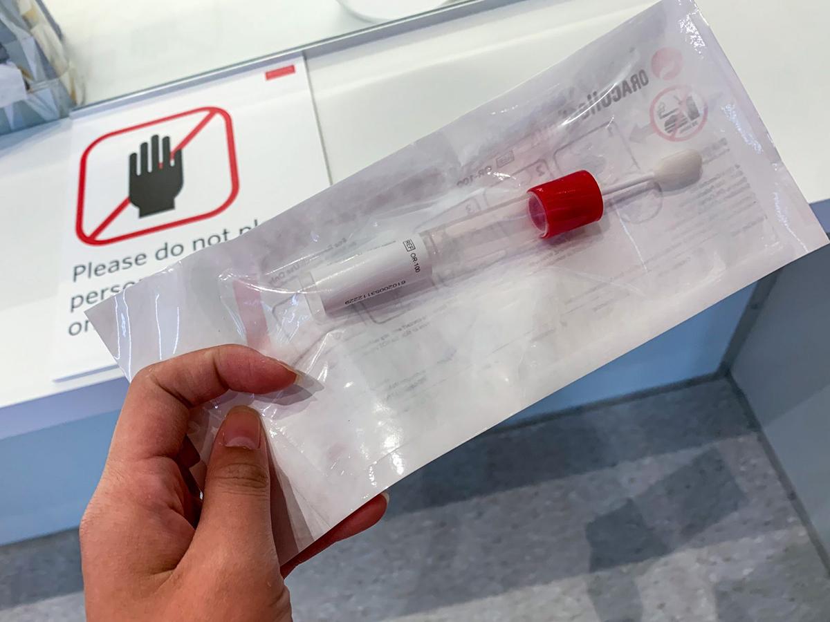A COVID-19 nasal swab