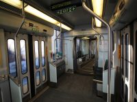 empty mbta train at boston college