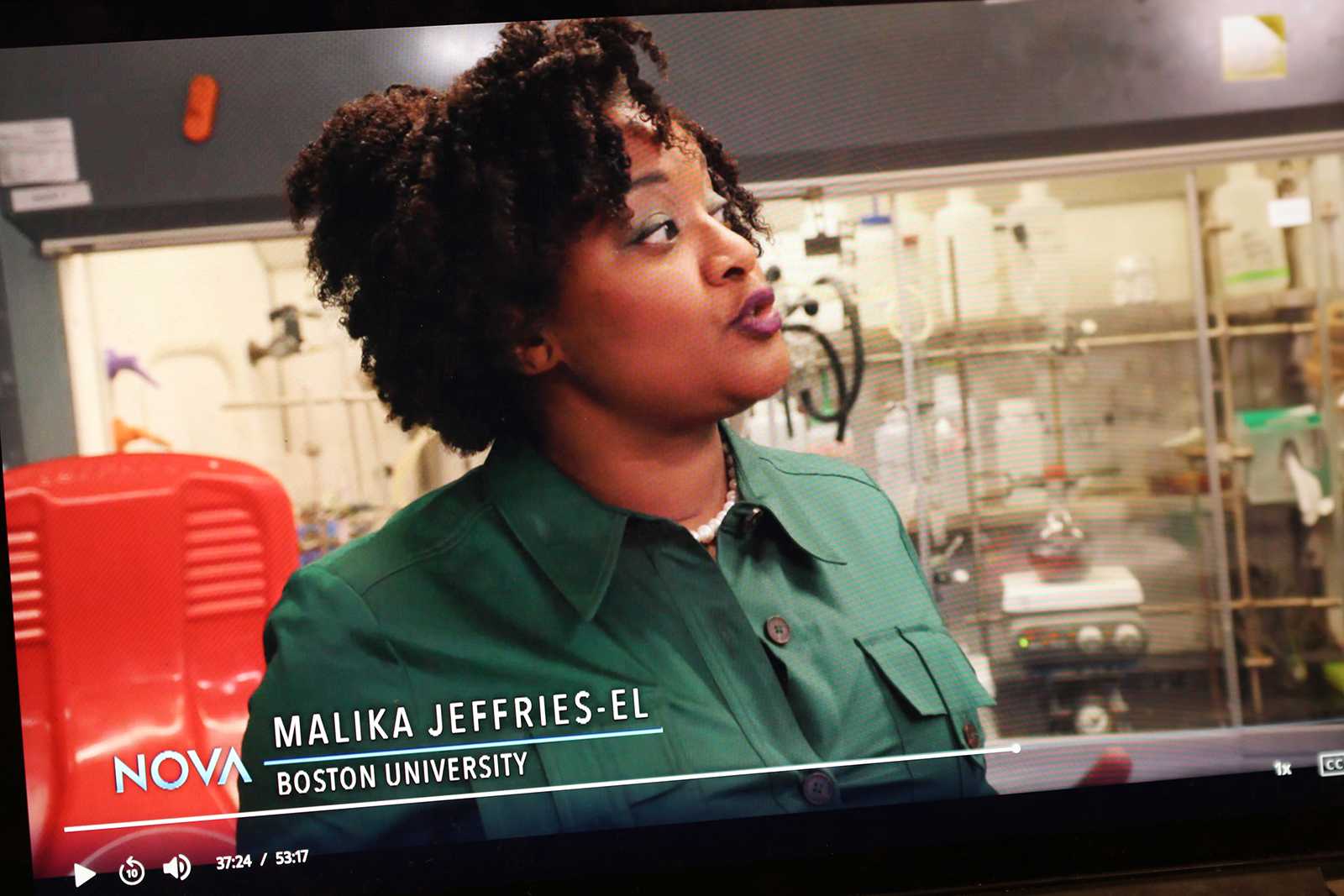 Boston University associate professor Malika Jeffries-El in PBS NOVA docuseries