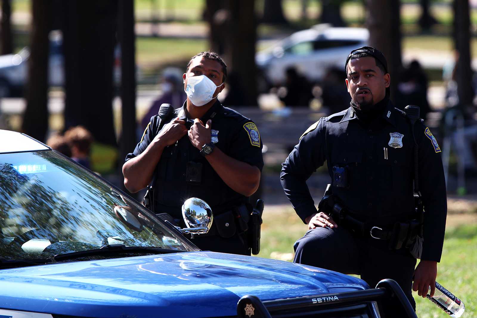Boston police officers at Boston Common