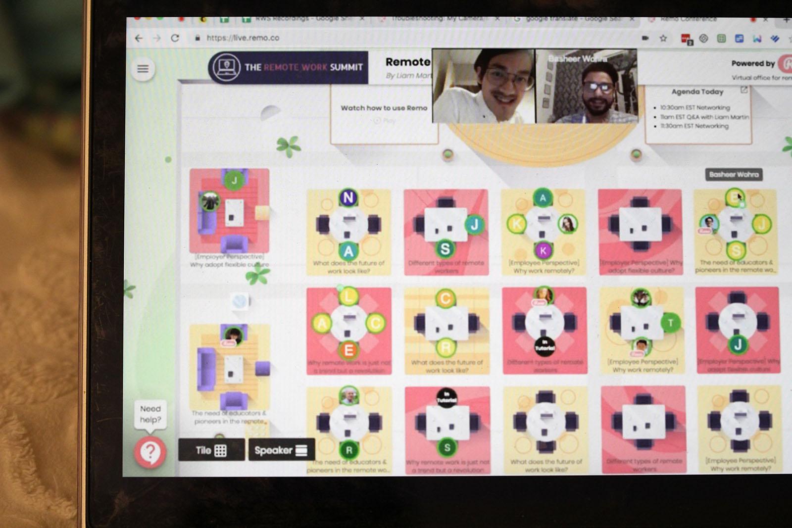 Remo’s virtual meeting platform. Ahead of SPLASH 2.0 Saturday, Boston University’s Student Activities Office will address technological issues on Remo that created problems for SPLASH participants during the Fall. ILLUSTRATION BY HANNAH YOSHINAGA/ DAILY FREE PRESS STAFF 