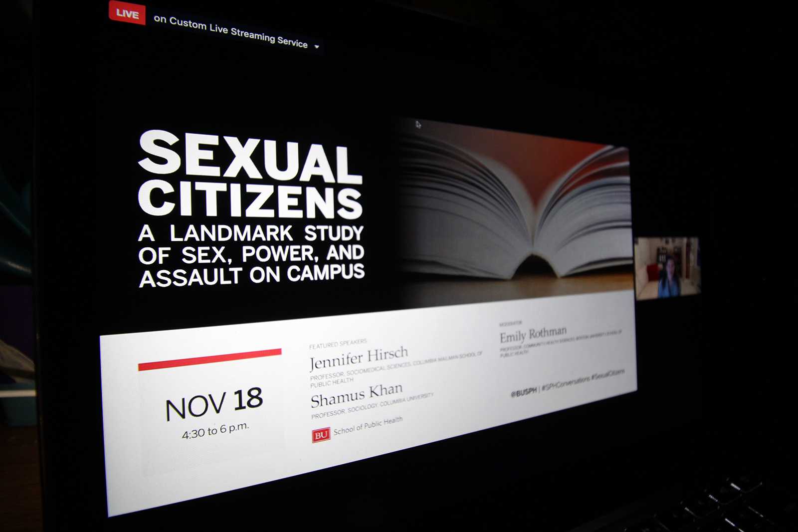 Boston University’s School of Public Health hosted a virtual panel on Wednesday with “Sexual Citizens: A Landmark Study of Sex, Power, and Assault on Campus” co-authors Jennifer Hirsch and Shamus Khan. HANNAH YOSHINAGA/ DAILY FREE PRESS STAFF

