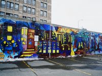 mural in west campus at boston university