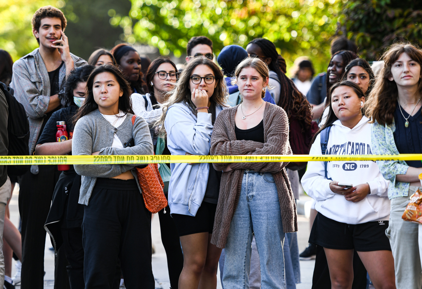 Students in front of scene