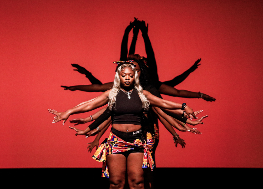 Performers dancing