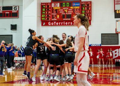 Senior guard Liz Shean walking off the court