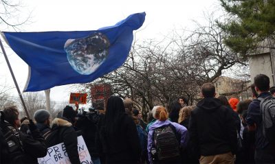 Divest BU hosts Campus Climate Walkout and Divestment Forum on Monday afternoon at the George Sherman Union. PHOTO BY CARRIE SHEEHAN/ DAILY FREE PRESS STAFF