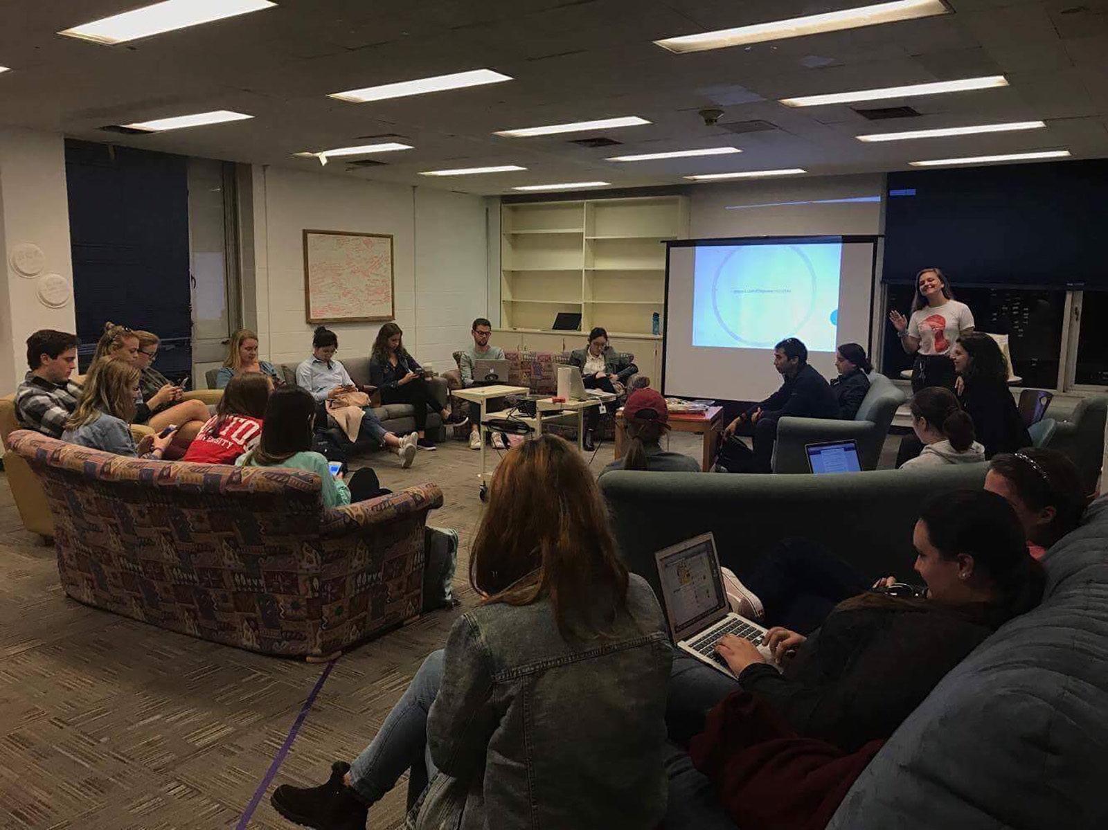 Empowerment League and Voices host their first Empower Hour Monday night at the George Sherman Union to discuss healthcare and human rights. PHOTO COURTESY HAILEY BRANCHFORD