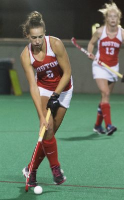 Junior fullback/midfielder Allie Renzi has stepped up for the Terriers lately. PHOTO BY KELSEY CRONIN/ DAILY FREE PRESS STAFF 