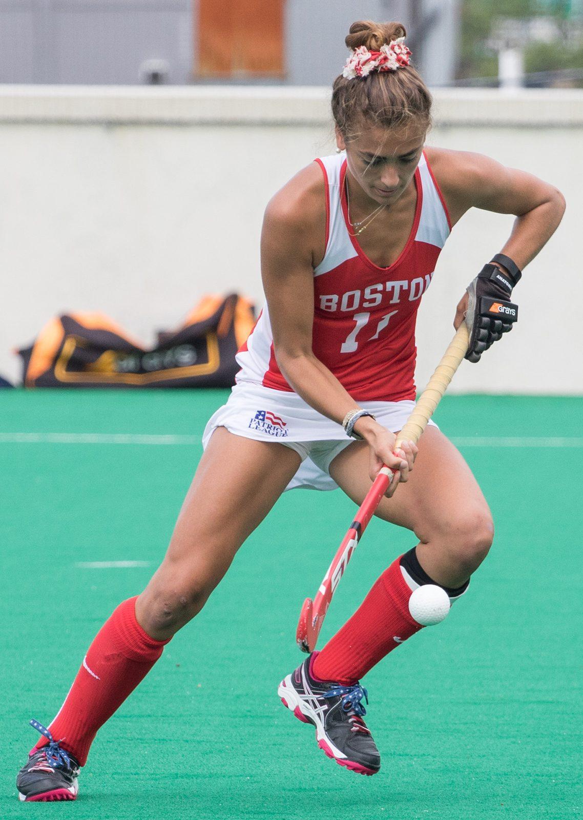 Senior forward Taylor Blood leads the Terriers with seven assists this season. PHOTO BY JUSTIN HAWK/ DAILY FREE PRESS STAFF 