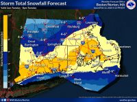Storm Total Snowfall Forecast Boston Tuesday February 13