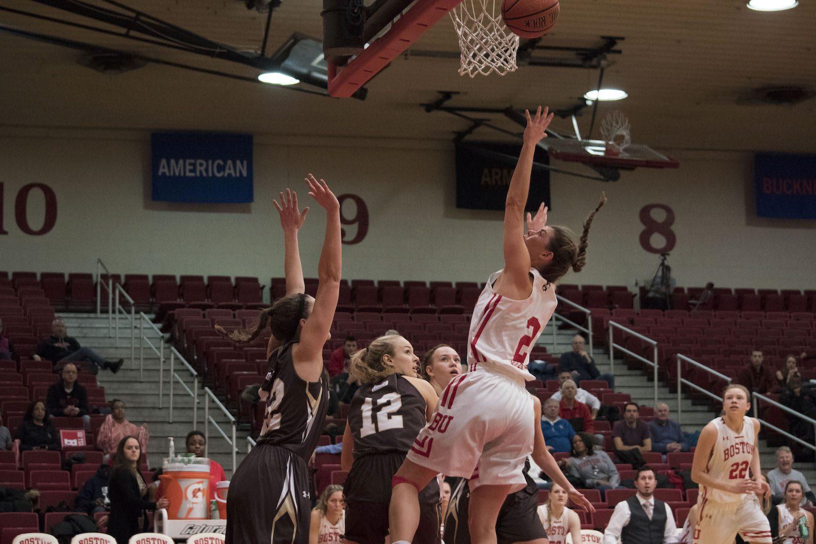 Freshman guard Katie Nelson 16 points and five assists in BU's previous matchup against Loyola. PHOTO BY CHLOE GRINBERG/ DAILY FREE PRESS STAFF