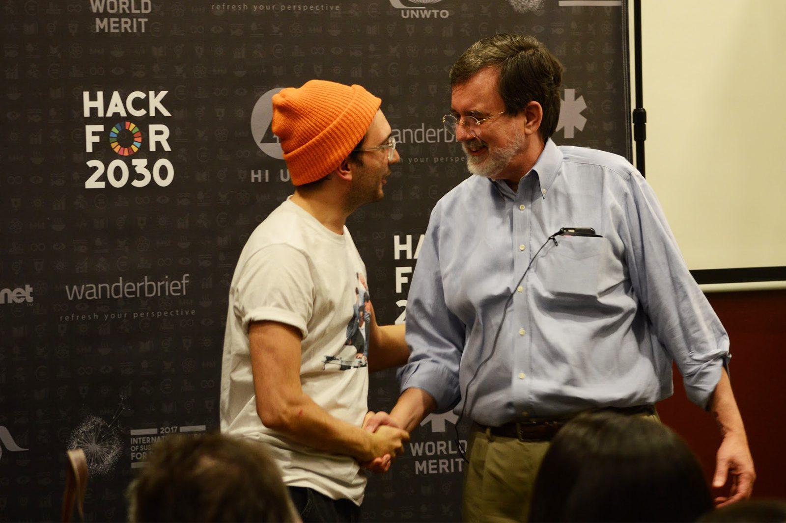 Five teams present their working strategies in a 48-hour hackathon to address climate change, gender equality and quality education. PHOTO BY VIGUNTHAAN THARMARAJAH/ DAILY FREE PRESS STAFF