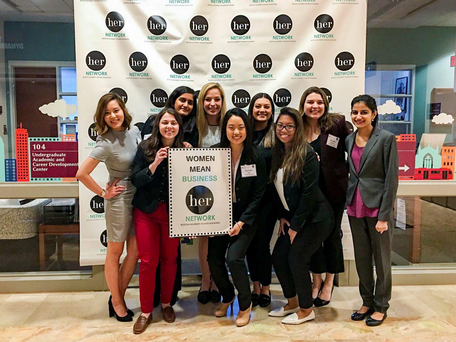 HerNetwork is Boston University's “Women in Business” club on campus, with the goal to motivate and empower BU’s female students. COURTESY OF HER NETWORK