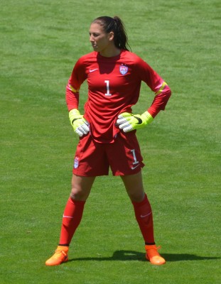Hope Solo, two-time Olympic gold medalist, was recently suspended from U.S. Women's Soccer for outlandish comments. PHOTO COURTESY WIKIMEDIA COMMONS