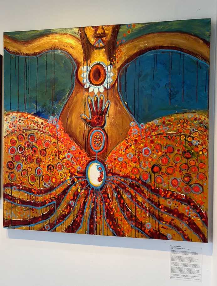 Lesley University is hosting an art exhibit called “Native American Resilience Through Art” through Feb. 28. The exhibit explores the struggles and experiences of three Native American women. AVERY GROUND/ DAILY FREE PRESS STAFF