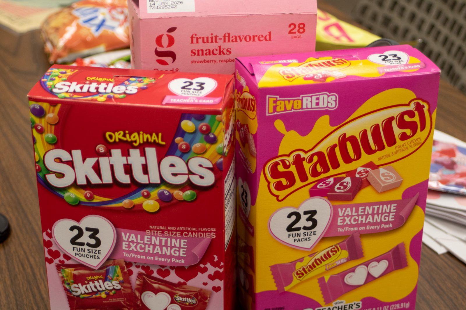 Boxes of “Valentine Exchange” candy. Businesses around Boston are hosting a variety of Valentine’s Day events for the holiday. HOLLY GUSTAVSEN/DFP PHOTOGRAPHER 
