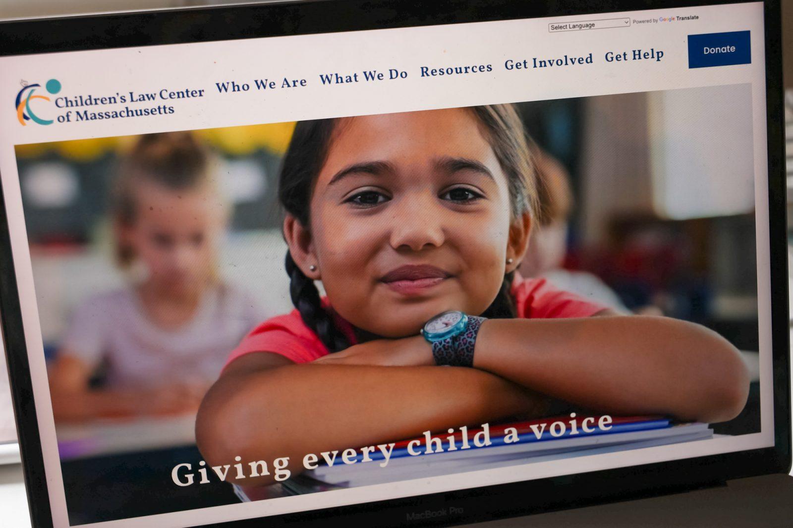 Children's Law Center of Massachusetts website. Organizations like CLCM and Immigrant Support Alliance aim to help refugees amid increased U.S. Immigration and Customs Enforcement arrests in Massachusetts. HOLLY GUSTAVSEN/DFP PHOTOGRAPHER
