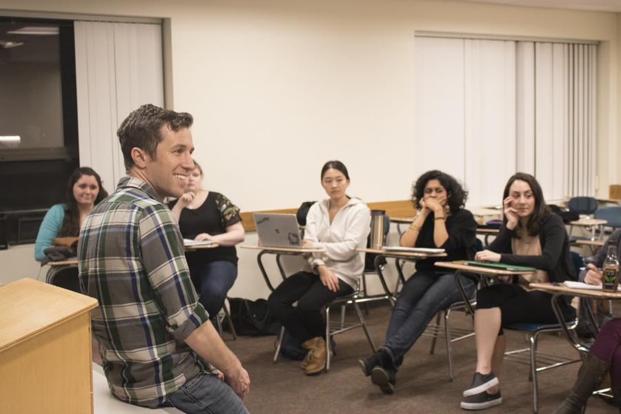 Innovate@BU hosts a cultural entrepreneurship class with Dave Spandorfer, co-founder of Janji on Tuesday evening. 

