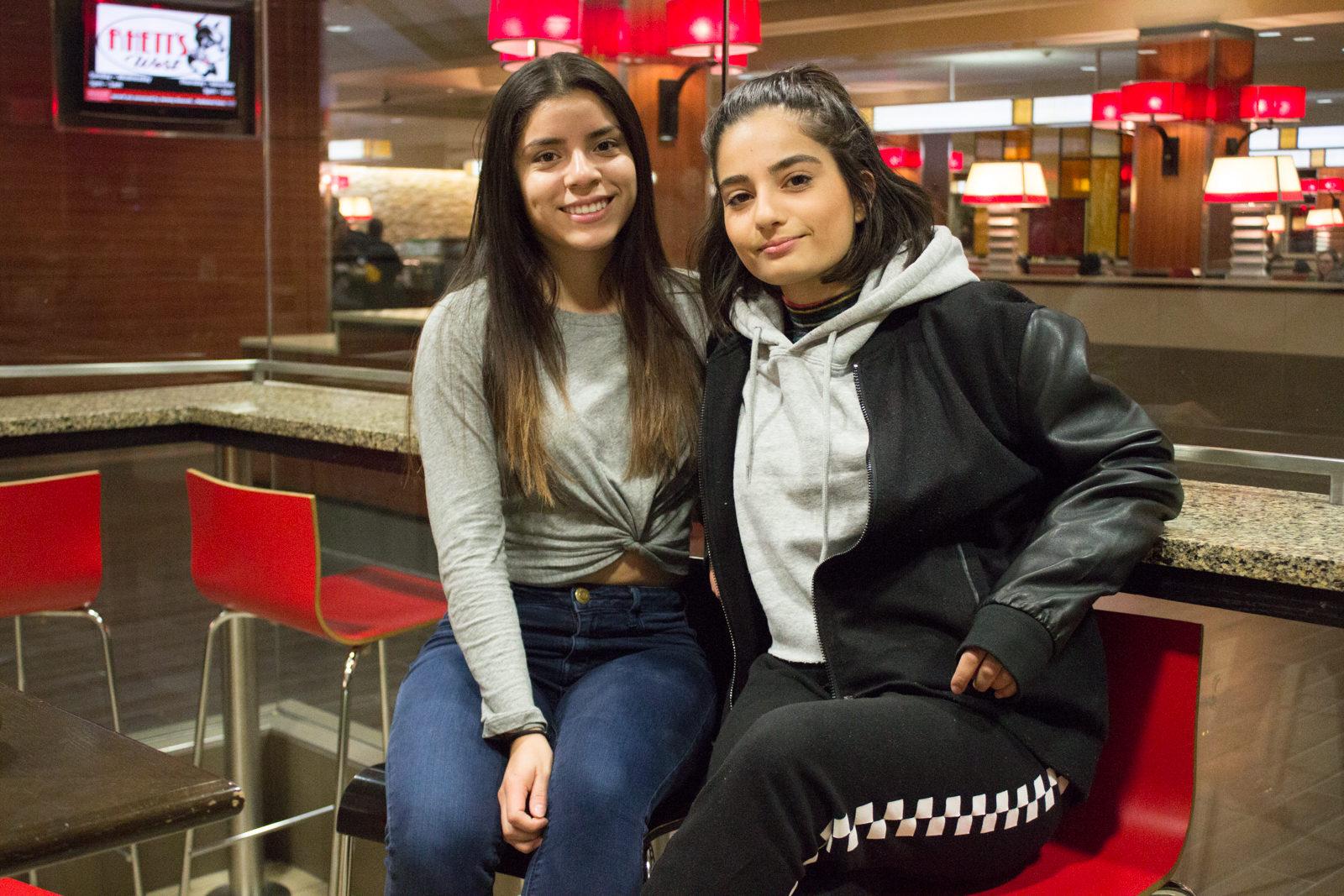 Boston University students Nataly Aguirre and Michele Assef found a club for students interested in forensics and crime scene investigation. PHOTO BY JENNA MANTO/ DAILY FREE PRESS STAFF