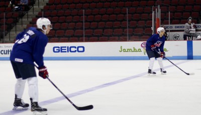 Fortunato and McAvoy spent portions of Monday's practice on the same defensive unit. PHOTO BY JONATHAN SIGAL