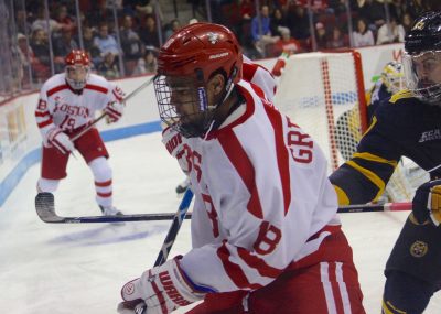 Jordan Greenway finished this weekend with two goals and three assists. PHOTO BY JONATHAN SIGAL / DAILY FREE PRESS