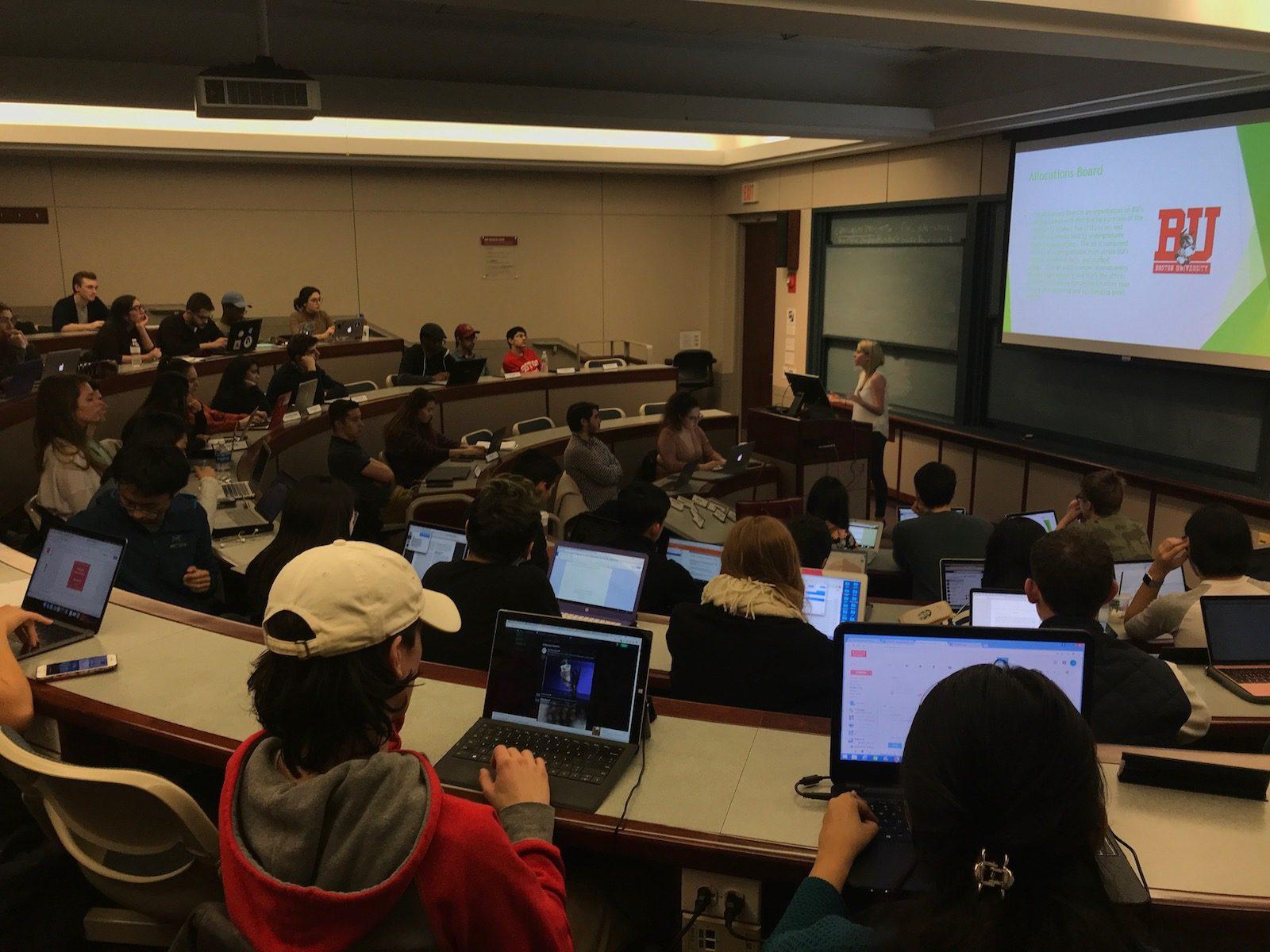 A Student Government meeting is held on Monday evening. PHOTO BY SHAUN ROBINSON/ DAILY FREE PRESS STAFF