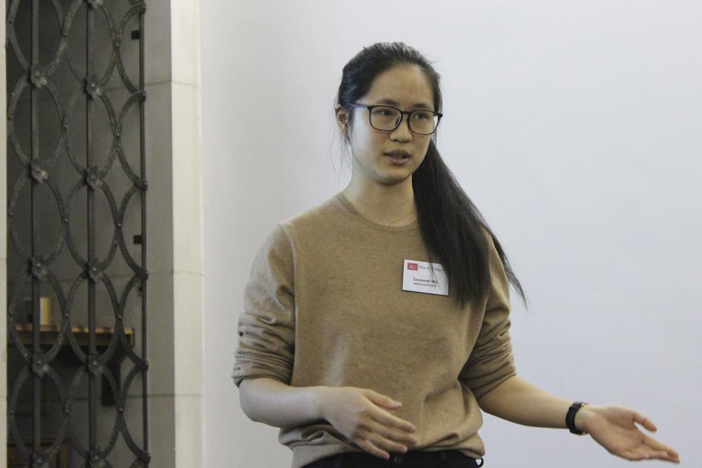 Savannah Wu speaks at “Are We Climate Change Ready” on Sunday afternoon. The event explored the benefits of climate action in the BU community. PHOTO BY RACHEL SHARPLES/DAILY FREE PRESS STAFF

