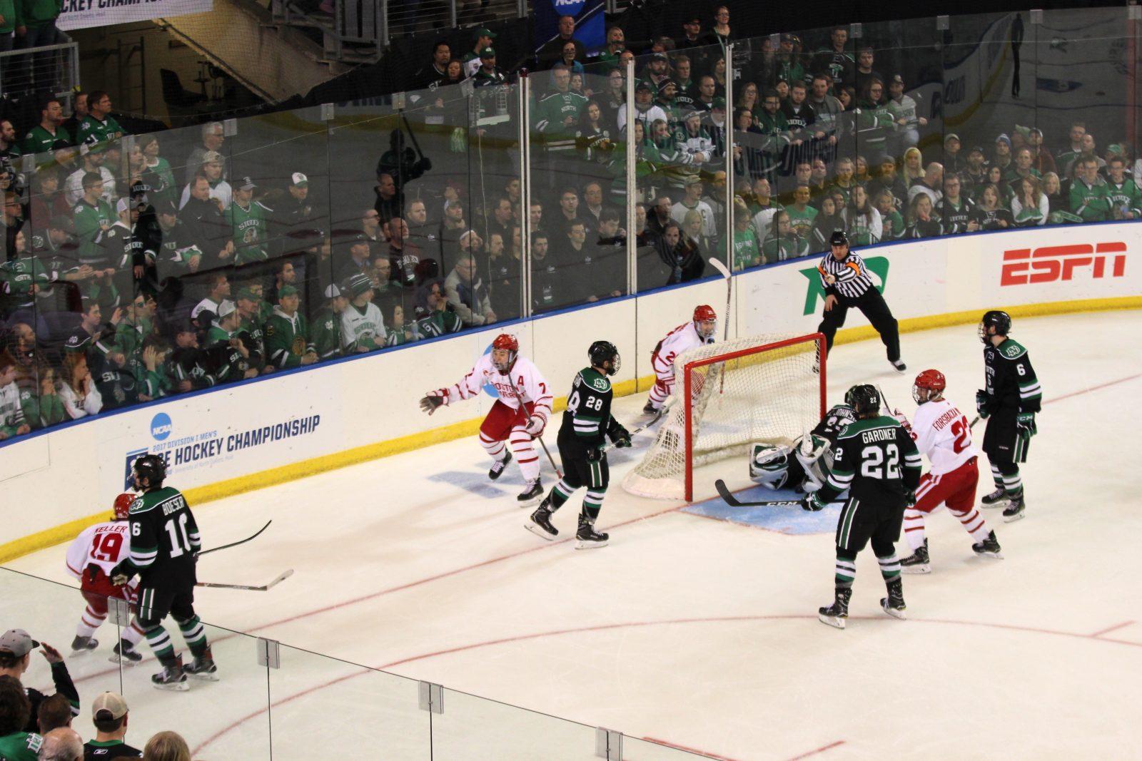 BU hockey endures double overtime, ends North Dakota’s season in 4-3 win