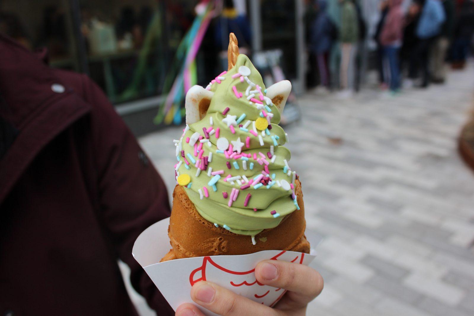 Taiyaki NYC, a shop fusing ice cream with traditional Japanese dessert, opened Sunday in the Seaport. CONNYR LU/ DFP STAFF
