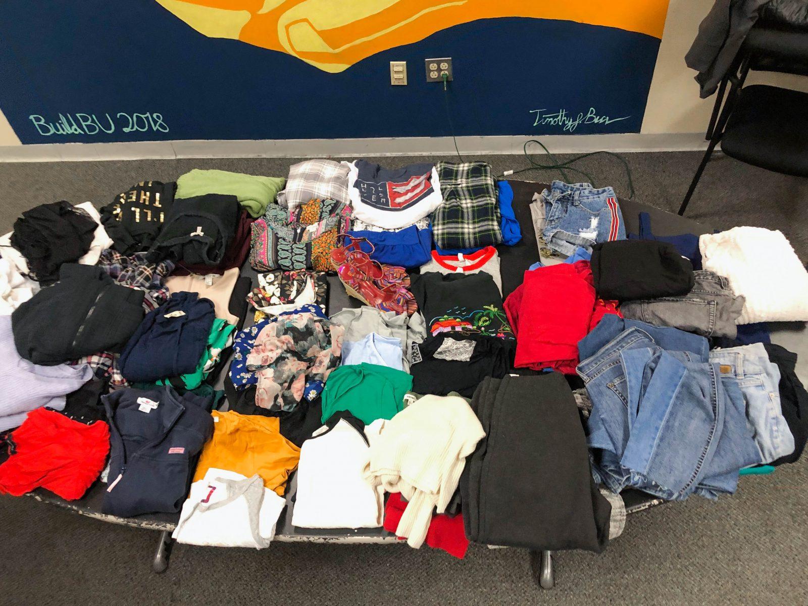 More than 20 students participated in the first clothing swap hosted by BU Student Government’s Department of Environmental Affairs on Saturday. LAUREN RICHARDS/ DFP STAFF