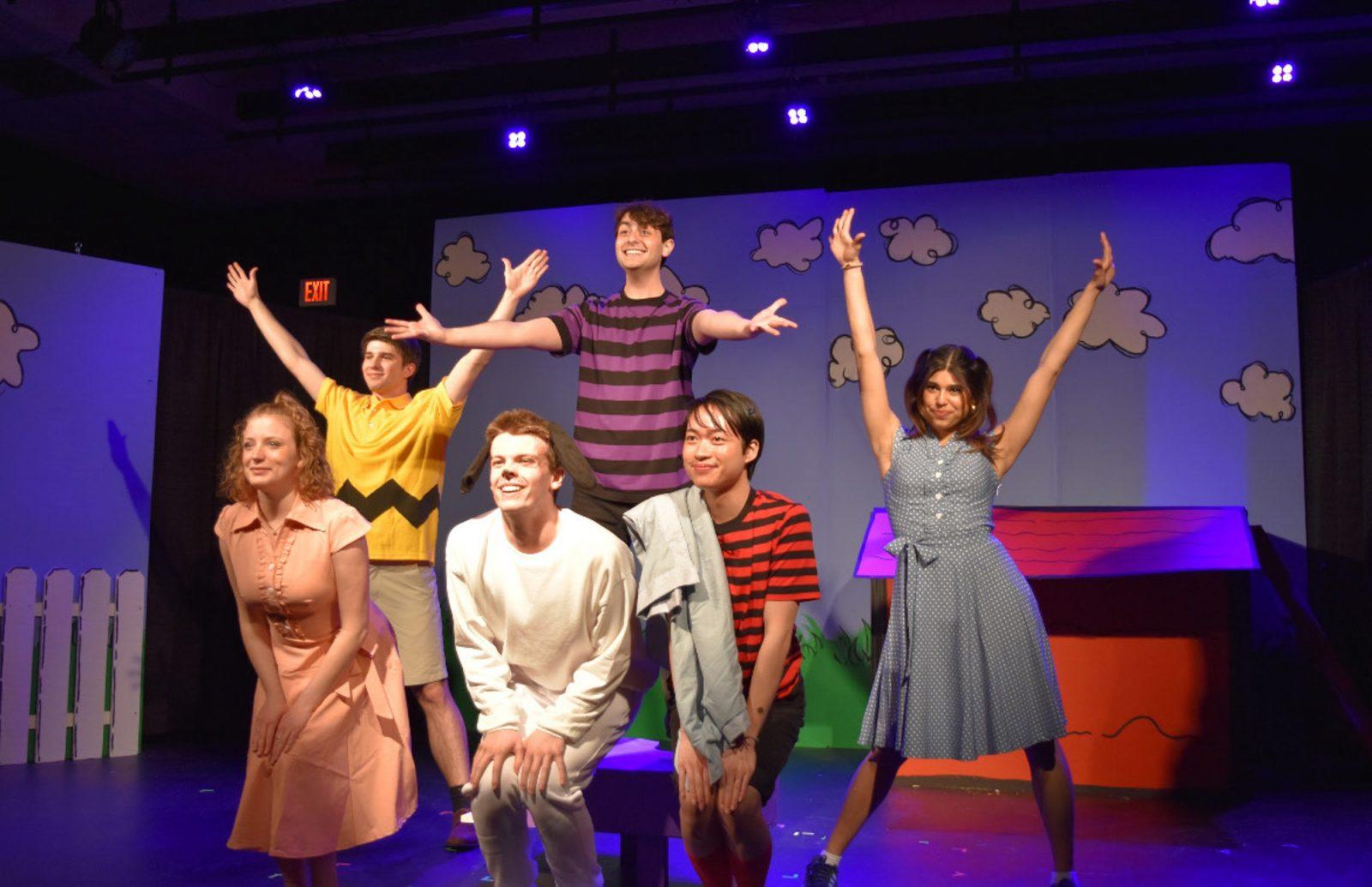 The cast of Stage Troupe’s “You’re A Good Man, Charlie Brown,” performing the show. The production ran between Feb. 27 and March 1 in the Student Theater at Agganis Arena. COURTESY OF ANNALISE ILG
