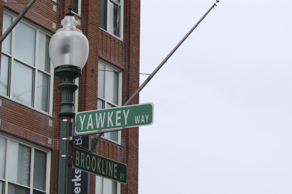 Yawkey Way, Jersey Street and Fenway Park.