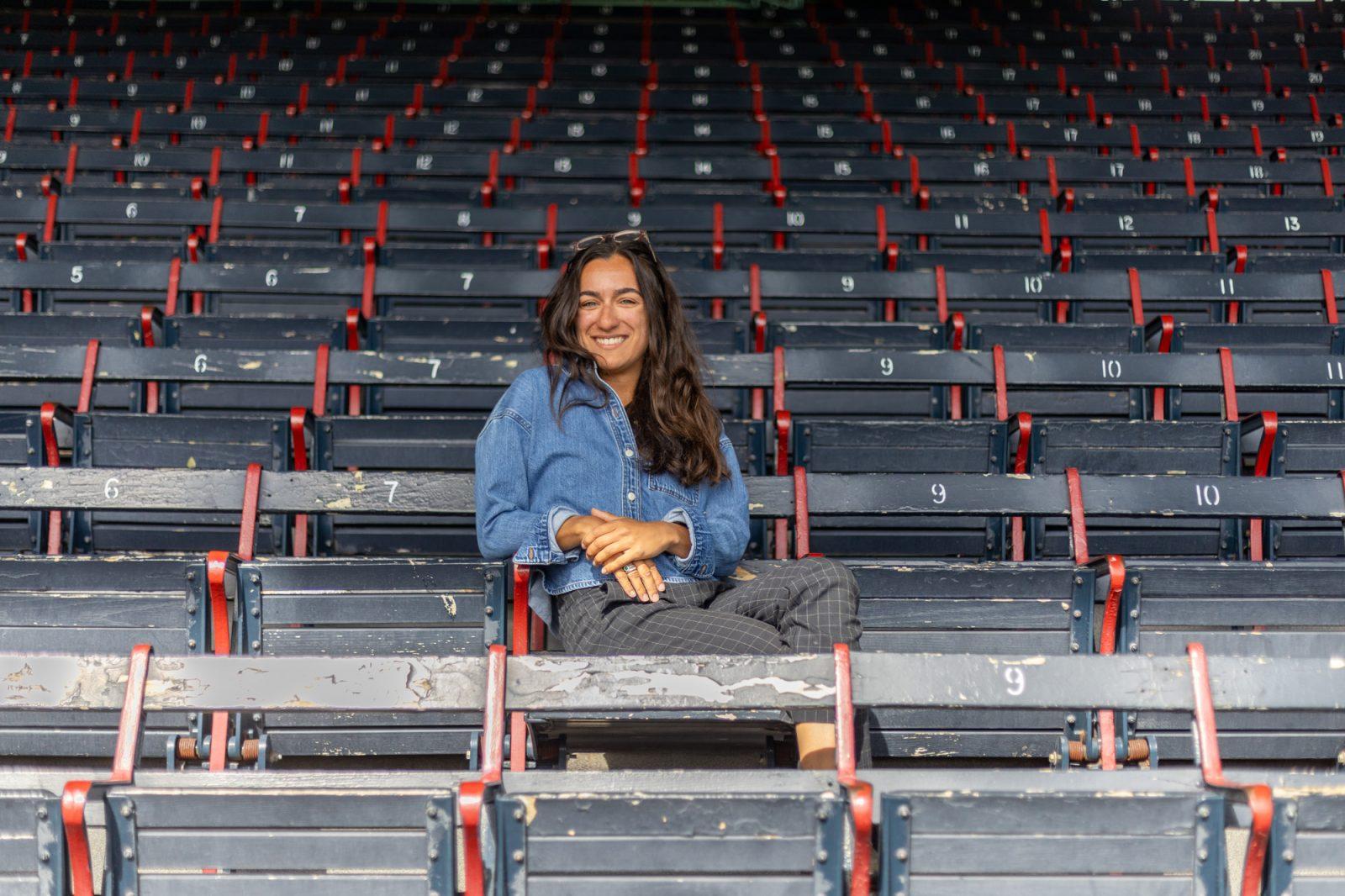 Boston Red Sox Manager of Photography Maddie Malhotra. Malhotra was photo editor in fall 2016. HOLLY GUSTAVSEN/DFP PHOTOGRAPHER 