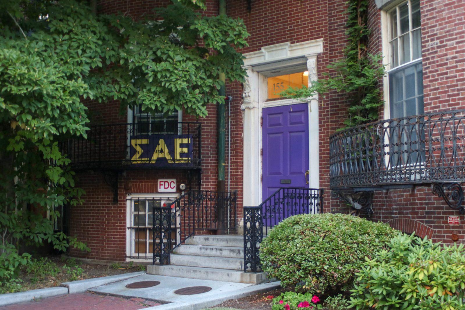 MIT fraternity Sigma Alpha Epsilon’s house on Bay State Road. Nearly half of MIT’s fraternity houses are on or around Boston University’s campus. HOLLY GUSTAVSEN/DFP PHOTOGRAPHER 