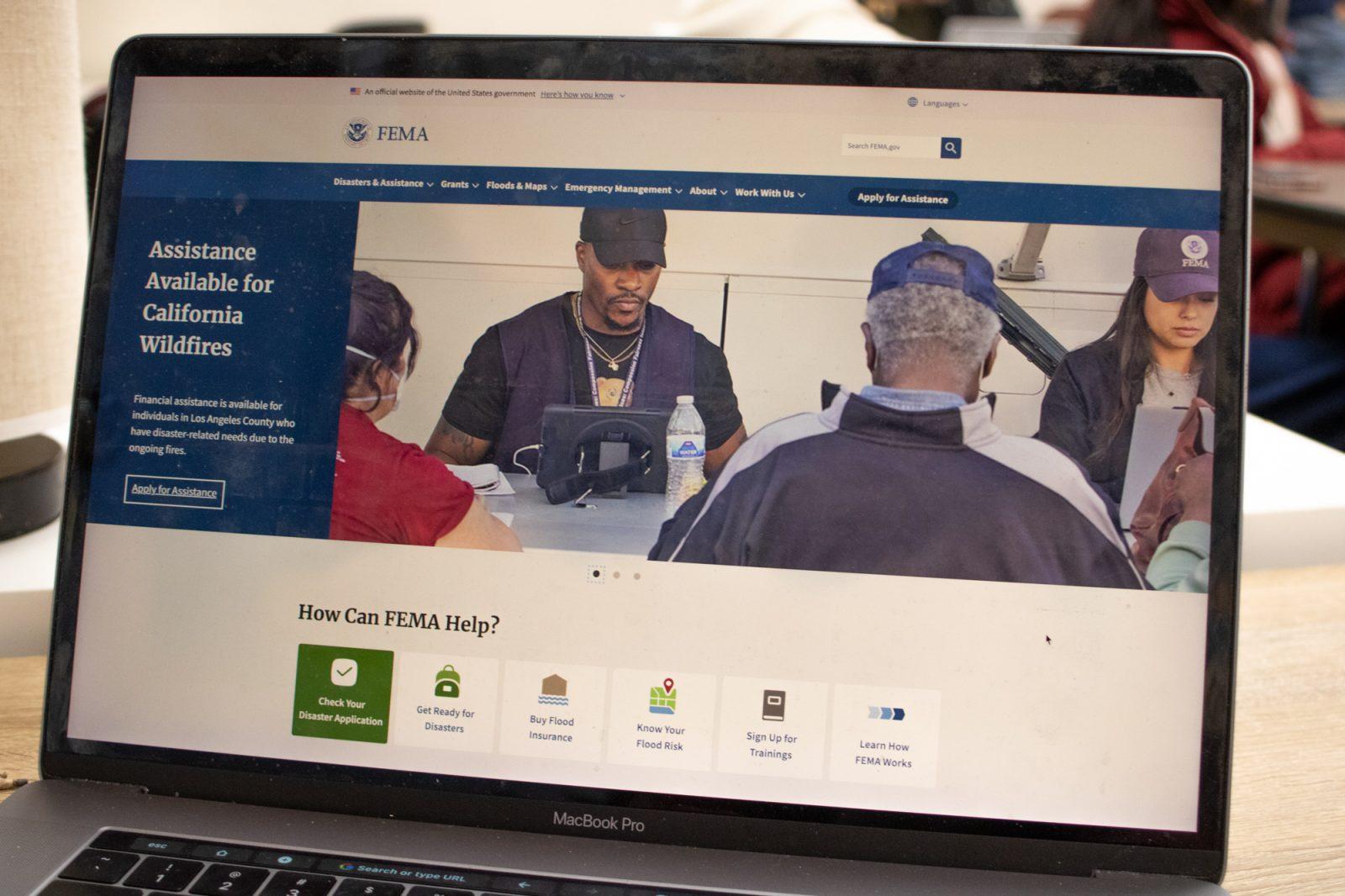 The homepage of the Federal Emergency Management Agency website. President Donald Trump’s executive order to review FEMA has raised concern among Massachusetts residents that the state will have to rely on the Massachusetts Emergency Management Agency and private companies in the future. HOLLY GUSTAVSEN/DFP PHOTOGRAPHER 
