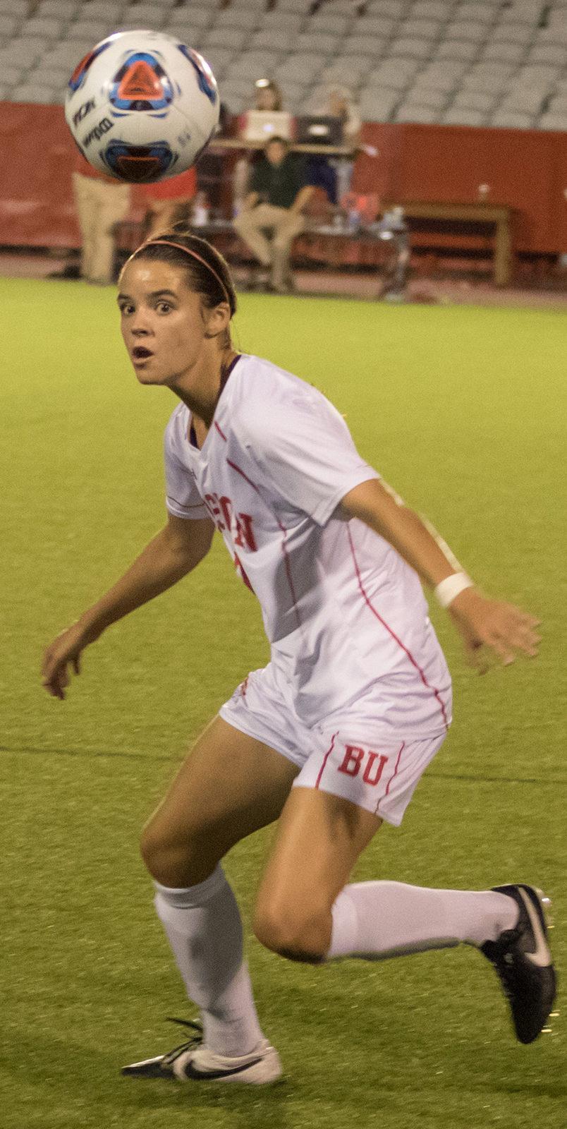 Senior Christina Wakefield will to help her team pick up the win this weekend. PHOTO BY JUSTIN HAWK/ DFP FILE PHOTO
