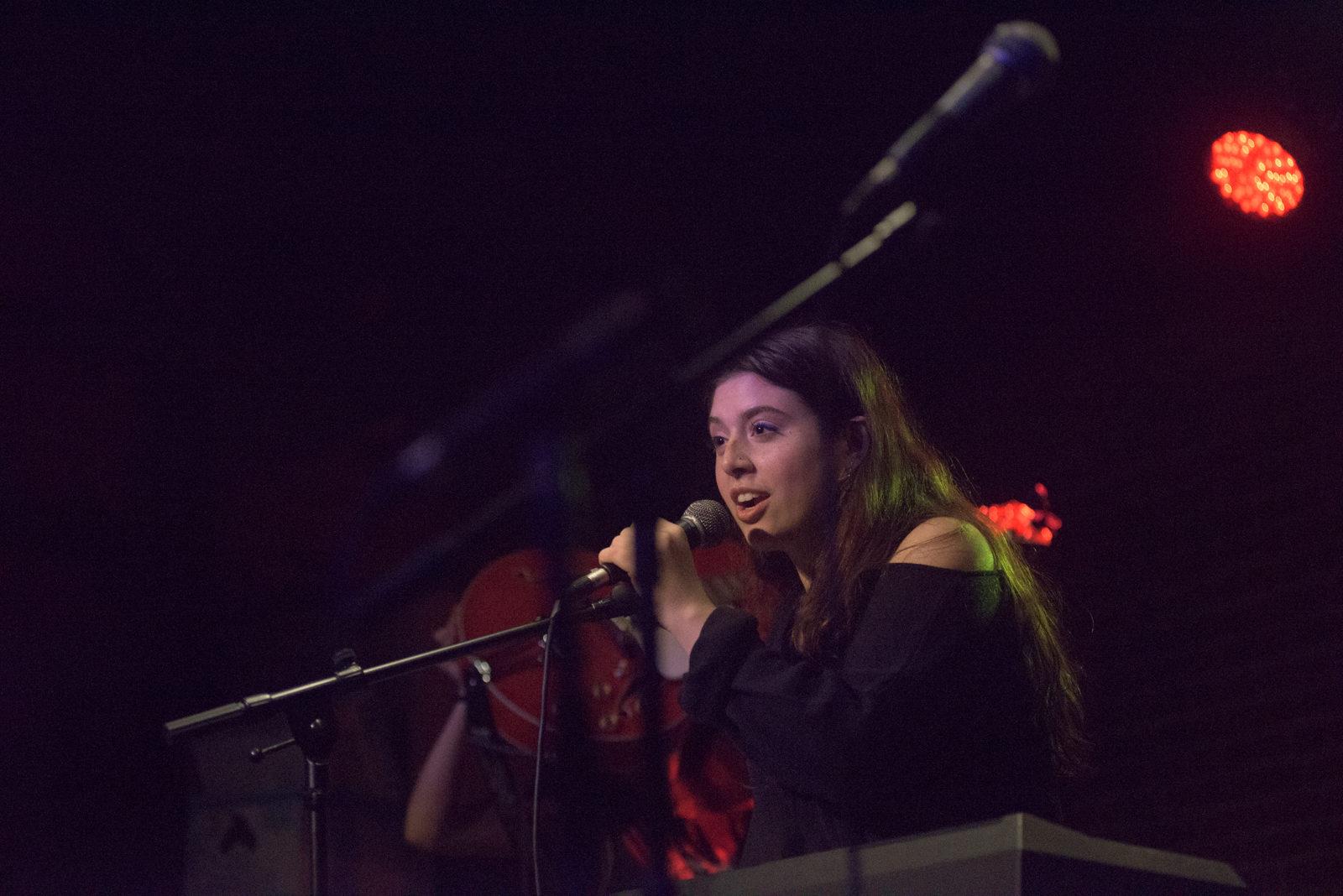 Boston University student Emma Jayne performs songs from her first full-length album at Bill’s Bar on Sept. 22. PHOTO BY YAOCHI FU/ DAILY FREE PRESS STAFF