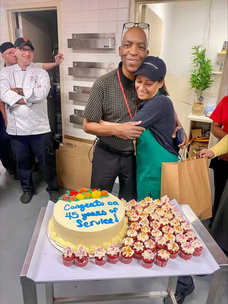 GSU Food Service Manager James Whitehead Jr. celebrates 45 years with Boston University dining in October. Whitehead started at BU in the Warren dining hall as a dishwasher in 1978. PHOTO COURTESY OF LAUREL O’KEEFE