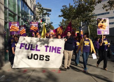 Janitors marched through Boston Saturday to reinforce that they will go on strike if their demands aren’t met by Friday. PHOTO COURTESY 32BJ SEIU