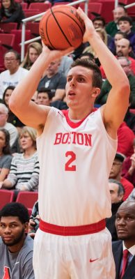 Freshman forward Tyler Scanlon and fellow classmate Max Mahoney each scored 10 points in a 75-61 victory. PHOTO BY JUSTIN HAWK/ DAILY FREE PRESS STAFF 